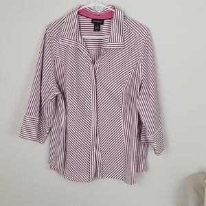 Lane Bryant plus size 3/4 sleeve dress shirt